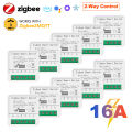 Zigbee2MQTT Zigbee3.0 Mini Light Smart DIY Switch 2Way 16A Module Control Smart Relay Automation Breaker Works With  Home. 