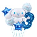 6pcs Cartoon Sanrio Cute Kuromi My Melody Cinnamoroll Foil Balloon 32 inch Number Set Children's Birthday Party Decorative Toys. 