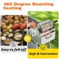 Rotisserie Basket 360-Degree Rotating for Air Fryer & Oven, Stainless Steel, Movable Door for Home Bakers & Grill Enthusiasts.