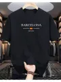 Unisex Barcelona Cotton Printed T-shirt ( Men & Women ). 