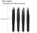 Professional Eye brow Tools Kit Set of 4PCS -  Stainless Steel Tweezers/Makeup Scissors/Eyebrow Knife/Eyelash Brush/Tweezers Case. 