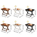Bamboo Folding Side Table,Durable Tv Tray Bed Table,Small End Table For Living Room, Bedroom. 