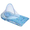 High Quality White Super Soft Baby Sleeping Bag with Foldable Mosquito Net Carry Bag 2 in 1 with Headshaper Pillow Carry Nest Cotton Safety Crib 0-1 Year Infant Portable Baby Cots Crib Headshaper - baby bistar gaddi bed accessories for baby infant newborn. 