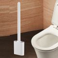 Black Silicone Toilet Brush with 360° Flexible Head & Quick-Dry Holder - Long Handle for Deep Cleaning Small Bathrooms/RV Anti. 