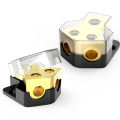 Distribution Block Car Audio, 2 Way 0/2/4 Gauge in 4/8/10 Gauge Out Amp Power Distribution Block Car Audio Splitter for Vehicles. 