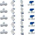 1/4" OD Quick Connect Push In to Connect for RO Water Reverse Osmosis System Water Tube Fitting Set Of 20 ball valve+T+I+L Type. 