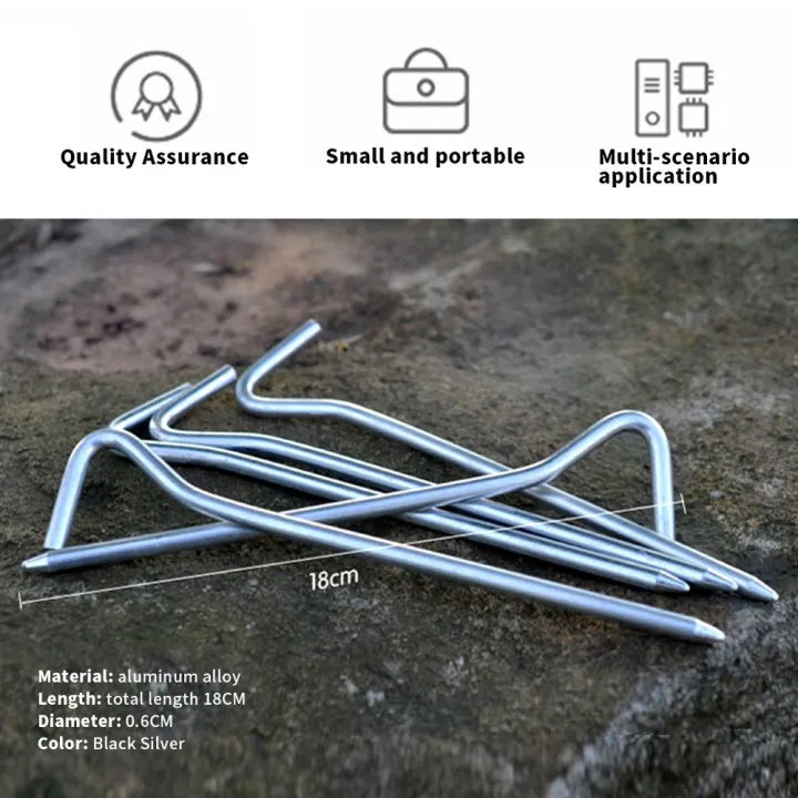 5pcs%20Camping%20Tent%20Stakes,%20Aluminum%20Ground%20Stakes,%20Hard%20Metal%20Tent%20Pegs,%20Heavy%20Duty%20Steel%20Yard%20Camping%20Stakes%20Tarp%20Hooks%20-%20Image%205