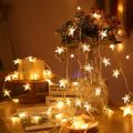 LED Star String Lights Christmas Garland Battery USB Powered Wedding Party Curtain String Fairy Lamps For Home Decoration. 