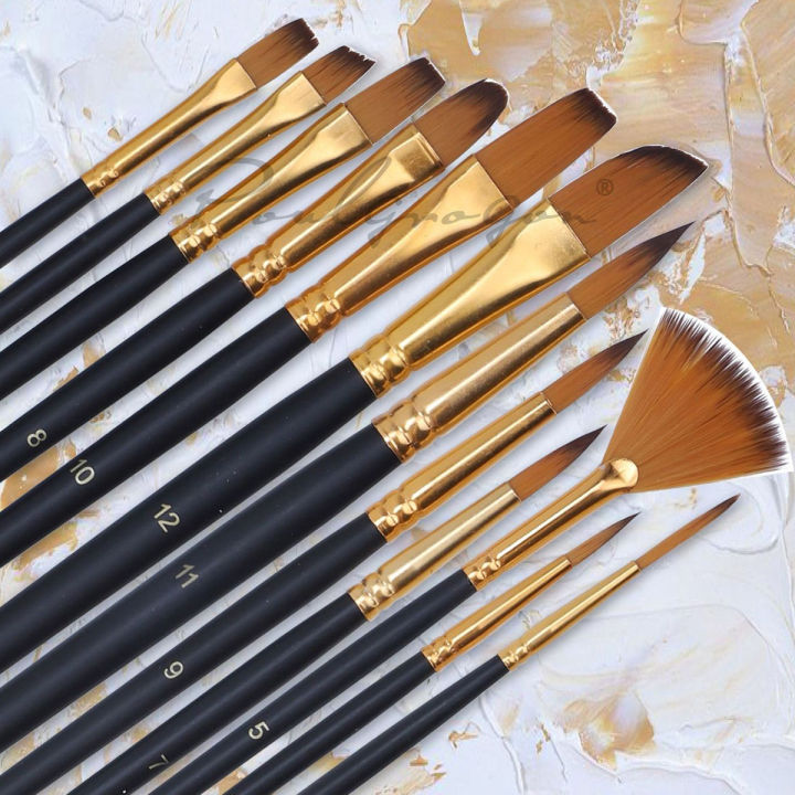 12Piece%20Nylon%20Bristle%20Brush%20Set,%20Nylon%20Flat%20Brushes%20Watercolor%20Brushes%20Oil%20Paint%20Brushes%20For%20Artists%20Amateur%20Acrylic%20Painting%20-%20Image%205