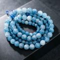 Natural Aquamarines Stone Beads Blue Round Gemstone Bead for DIY Bracelet Necklace Charms Jewelry Making Beaded Accessories.