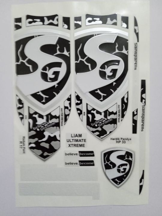 New 3D 2023 SG FULL BLACK Edition Cricket Bat Sticker For Professional Players