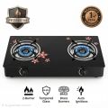 Glass Top Gas Cooker Double Burner. 