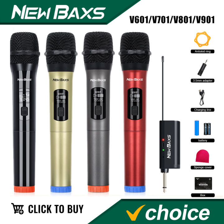 Wireless Microphone Dynamic Handheld Microphones Karaoke Microphone Mic with Rechargeable Receiver for Wedding Party Church Club