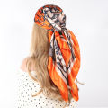 Silk Scarves Women Luxury Brand Summer Fashion Designer Head/Hair Scarf 90*90cm Hijab Bandana Cheveux Foulard Femme 90X90CM. 
