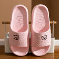 Printting Cute Bear Women Slippers Summer Indoor Soft Cartoon Sandals Bathroom Anti-slip Outdoor Comfy Men Leisure Shoes Couple.