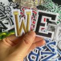 26PCS/Small A~Z Coloured Alphabet English Letters Clothes Stickers,Fabric Applique Iron On Patch Embroidery Sewing Supplies. 