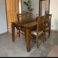 six seater dining chairs set with table pure sheesham wood. 