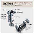 LEAPLIGHT Photography C Clamp Aluminum Table C-clamp with 1/4" NATO Desktop Camera Mount for Magic Arm Video Camera Light Stand.