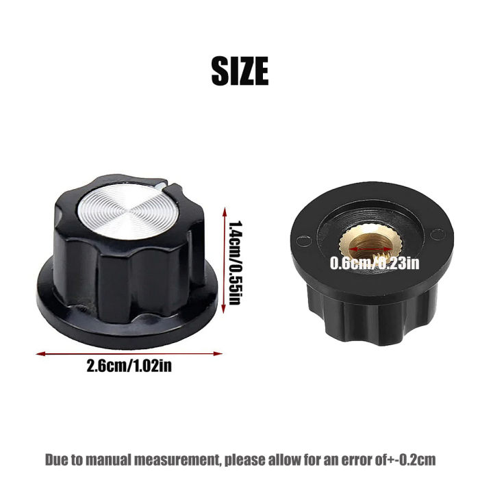 Miwayer%2010Pcs%20Potentiometer%20Volume%20Control%20Knob/6.35mm%20Shaft%20w/Set%20Screw%20/for%20Guitar%20Effect%20Sound%20Pedal%20Replacement%20-%20Image%202