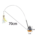 New cat funny cat stick steel wire long pole feather cute cat toy kitten fishing rotating self-pleasure relief pet toy. 