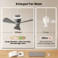 12000mAh Portable Ceiling Fans Outdoor Camping Fan Tent Air Circulator Cooler Rechargeable Electric Fan Remote Control LED Light.
