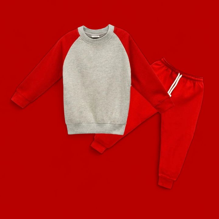 kids's outfit for winters fleece warm and silky. kids tracksuit for boys kids winter clothes trouser + sweat shirt hoodie