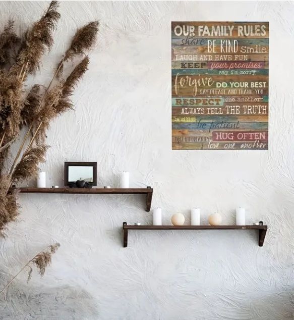 family%20Rules.%20wall%20art,%20home%20decor%20wooden%20hanging%20size%2012%20x%209%20inch%20-%20Image%202