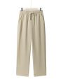 Men's Casual Straight Trousers Summer Autumn Breathable Solid Color Long Pants Drawstring Fitness Sweatpants Men Streetwear. 