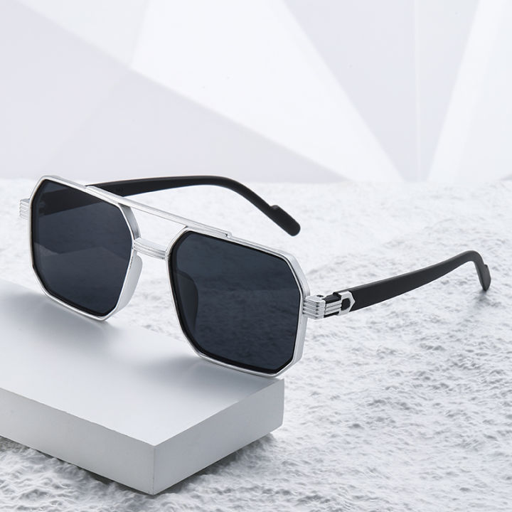 Car%20Sun%20Glasses%20New%20Fashion%20Double%20Beam%20Polygonal%20Sunglasses%20Retro%20Personalized%20Trendy%20Large%20Frame%20Eyewear%20European%20and%20American%20-%20Image%202