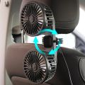 USB Automotive Fan Portable Air Conditioner Cars Electric Fan for Home Office 360 Degree Rotatable Dual Head 3 Speed Seat Fan.