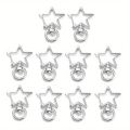 15PCS Metal Swivel Lobster Claw Clasps Star/Moon Snap Hook Swivel Lanyard Clip DIY Supplies Jewelry Making Keychain. 