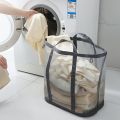 1/2pcs Nylon Mesh Laundry Basket with Handle Breathable Folding Portable Dirty Clothes Organizer Large Capacity Laundry Basket. 