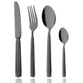 4Pcs Black Tableware Stainless Steel Dinnerware Set Western Dinner Knife Fork Spoons Flatware Mirror Kitchen Home Cutlery Set. 
