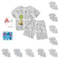 Novelty Kid DIY Hand Painted Homewear  Short-sleeved T-shirt and shorts Pajama Sets For Boy And Girl (without painting pen). 