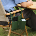 Camping Chair Pocket, Beach Chair Pouch with 2 Leather Pockets, Wheelchair Side Bag for Bedside/Outdoor/Beach/Camping.