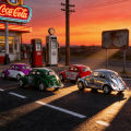 1/32 Scale Alloy Toy Car Mini Alloy Die-cast Beetle Car Model Retro veteran car  Simulation Model Toy For him. 