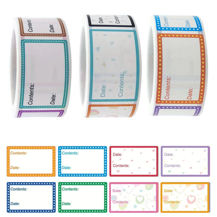 200Pcs/Roll Fridge&Freezer Safe Date/Content Food Catalog Sticker 1.0*1 ...