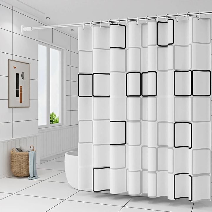 Simple%20style%20black%20and%20white%20large%20square%20bathroom%20shower%20curtain%20light%20opaque%20bathing%20more%20comfortable%20dry%20and%20wet%20separation%20-%20Image%202