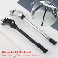 Bike Kick Stand Cycle Adjustable Alloy Foot Heavy Duty Prop Bicycle Mountains Sports Black Silver. 