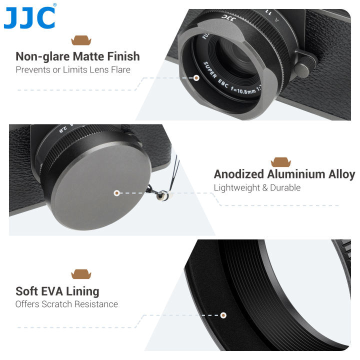 JJC%20Lens%20Shade%20with%20Lens%20Cap%20for%20%20X%20Half%20Camera%20Accessories%20Aluminum%20Alloy%20Metal%20Lens%20Hood%20with%20Lens%20Cover%20Dustproof%20-%20Image%203