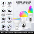 Zigbee 3.0 Smart LED Bulb E27 E14 GU10 RGB+CCT Dimmable Light 2700-6500K Lamp Works with Alexa Echo SmartThings Z2M Yandex Alice. 