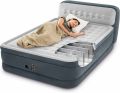 INTEX DURA-BEAM DELUXE DOUBLE AIRBED WITH ELECTRIC AIR PUMP (60" X 80" X 18") FIBER-TECH TECHNOLOGY. 