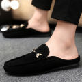 Men's Formal Summer Soft Sole Business Work Shoes Waterproof Lightweight Genuine Leather Men's Loafers Men's Flat Breathable. 