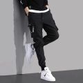 Men's Cargo Pants Casual Hip Hop Hit Color Multiple Pockets Trousers Streetwear Ribbons Techwear Sweatpants. 