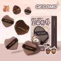 GECOMO 6 PCS Nut Powder Puff Set Sponge Dry and Wet Dual-Use Leather Surface Flocking Makeup Puff Soft Skin-friendly Air Cushion.