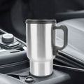 Vehicle Heating Cup Stainless Steel Electric Heating Car Kettle Water Coffee Milk Thermal Mug 12V 450ml Camping Travel Kettle.