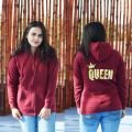 MI'TESORO Customized Name Zipper Hoodie In Maroon Color For Both Boys And Girls. 