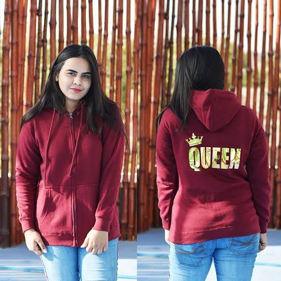 MI'TESORO Customized Name Zipper Hoodie In Maroon Color For Both Boys And Girls
