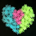 100pcs 3cm Glow-in-the-Dark Luminous Star Stickers - Halloween Home Décor, PVC Kids Room Stickers - Eco-Friendly. 