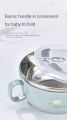 Baby Feeding Bowl Stainless Steel Insulation Bowl Spoon Set Children. 